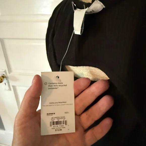 Nine West Black Ribbed Cutout Tank Top - Picture 6 of 7